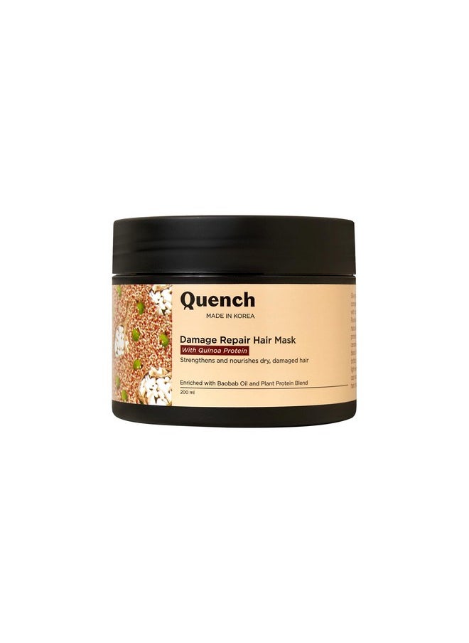 Quench Damage Repair Hair Mask With Quinoa Protein & Ceramides | Restores Dry & Damaged Hair | Strengthens Hair And Adds Shine | Made In Korea (200Ml) - pzsku/ZDA597186F55C4228C3FCZ/45/_/1733730061/bff5a5c6-e13e-4b60-a7a9-5ea4194d12a2