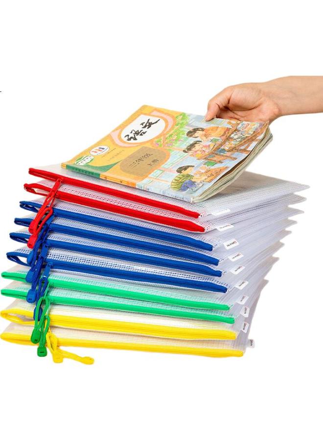 COMIX حقيبة ملفات شفافة بسحاب A4 من C Ix 10، حقائب مستندات مكتبية، تخزين أوراق امتحانات تصنيف المواد للمدارس الابتدائية، حقائب بلاستيكية شبكية بسحاب للامتحانات النهائية للمدارس المتوسطة والثانوية، القرطاسية Ea1054 - Image 3