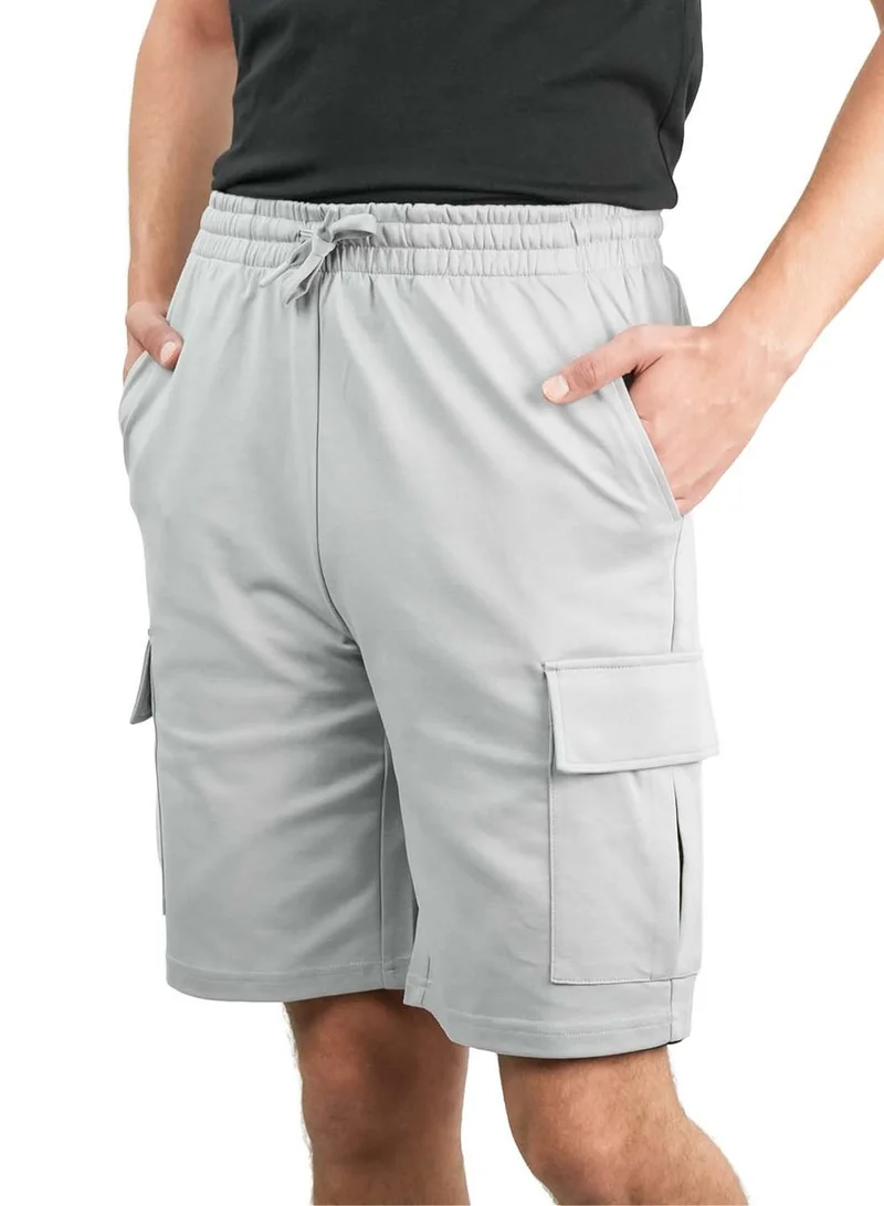 GIORDANO Men's Cotton Blend Interlock Relaxed Fit Shorts