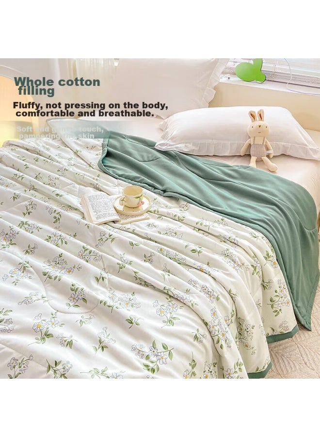 Printed Antibacterial Summer Cool Quilt, Machine Washable Air Conditioning Comforter, 150*200Cm, Green Shadow Camouflage - Image 5