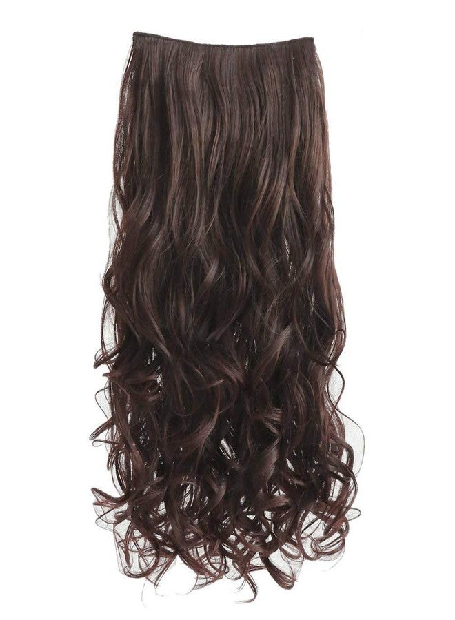 BLUSHIA Women's 5 Clip in Brown Wavy Synthetic Hair Extension - Image 2