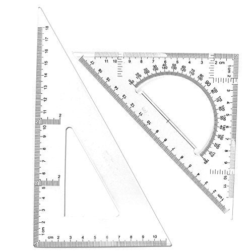 BronaGrand Triangle Ruler Square Set, 30/60 and 45/90 Degrees, Set of 2 - Image 1
