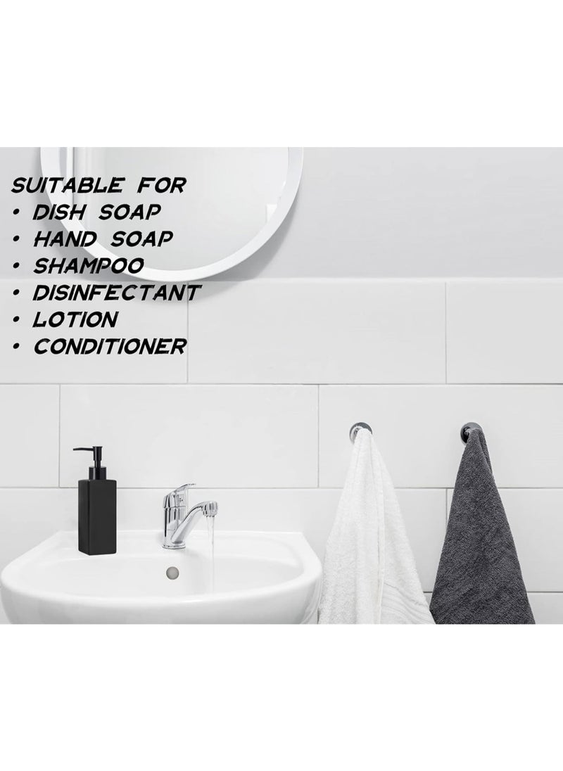 ماركة غير محددة - 2 Pack Glass Soap Dispenser Bottle with Pump , 12 Oz Refillable Liquid Hand Jar Dispenser for Bathroom, Countertop, Kitchen, Laundry Room - Image 1