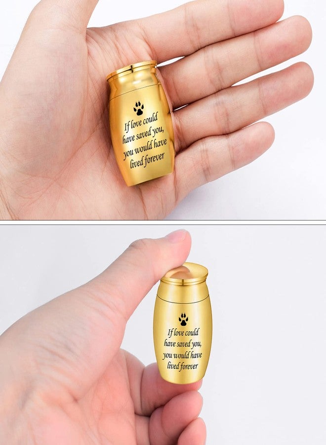 Dletay Small Urn for Pet Ashes 1.57 inch Mini Pet Urn Stainless Steel Ashes Keepsake Urns for Dogs Cats-If Love Could Have Saved You, You Would Have Lived Forever - Image 2