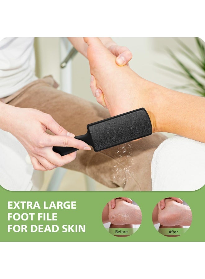 Double-Sided Foot File, Foot Files Callus Remover, Stainless Steel Foot Rasp, Foot Care Tool Pedicure Metal Surface Tool, Cracked Dead Thick Dry Hard Skin, File Brush Tool - Black - Image 2