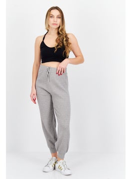 BB Dakota by Steve Madden Women Drawstring Textured Jogger Pants, Grey  - Image 3