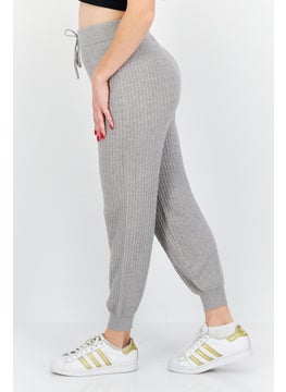 BB Dakota by Steve Madden Women Drawstring Textured Jogger Pants, Grey  - Image 4
