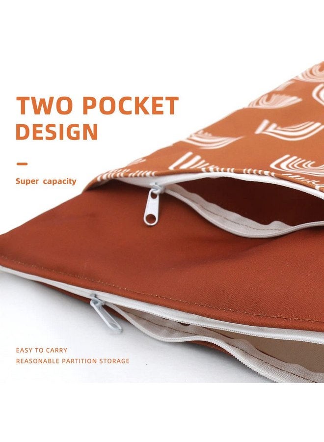 Smarbore 3 Pack Wet Dry Bags for Baby Diapers&Breast Pump Parts, Waterproof Reusable Wet Bag with Two Zippered Pockets & Handle, Beach Pool Gym Bag Stroller Yoga Toiletries Daycare Organizer, 11.8" x 15.7" - Image 3