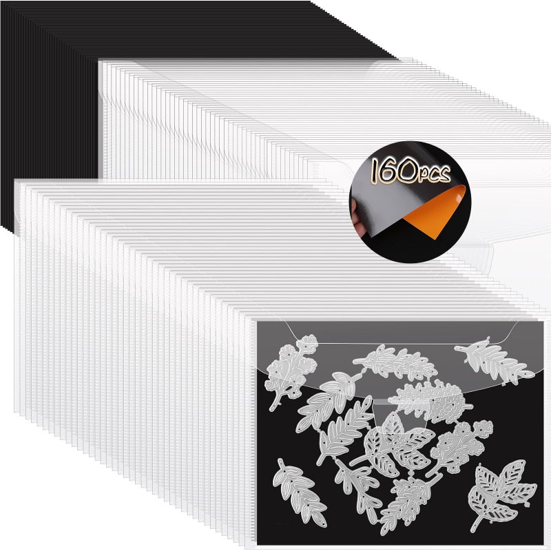 160 PCS Stamp and Die Storage Bag and Rubber Magnetic Sheetsdie Storage Set for Storage Die Cutting DIY Scrapbooking