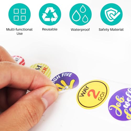 STORE 2508 Store2508 Reward Stickers Roll for Kids Teachers 1 Inch Motivation Stickers for School Classroom Homework Charts (Set K (4 Rolls)) - Image 4