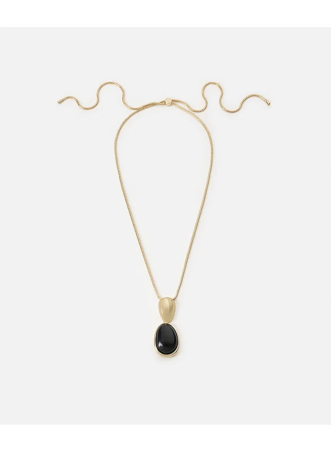 Chain Necklace With Resin Pendant