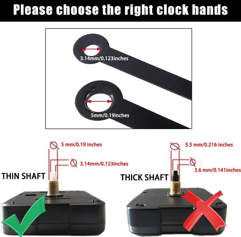 DEEWISH Revolutionizing Long Shaft Clock Mechanism Repair: The DW-1688 Series Quartz Movement, Your Solution to a High-Torque, Battery-Operated, Silent Sweeping Clock(28mm, no Clock Hands) - Image 2