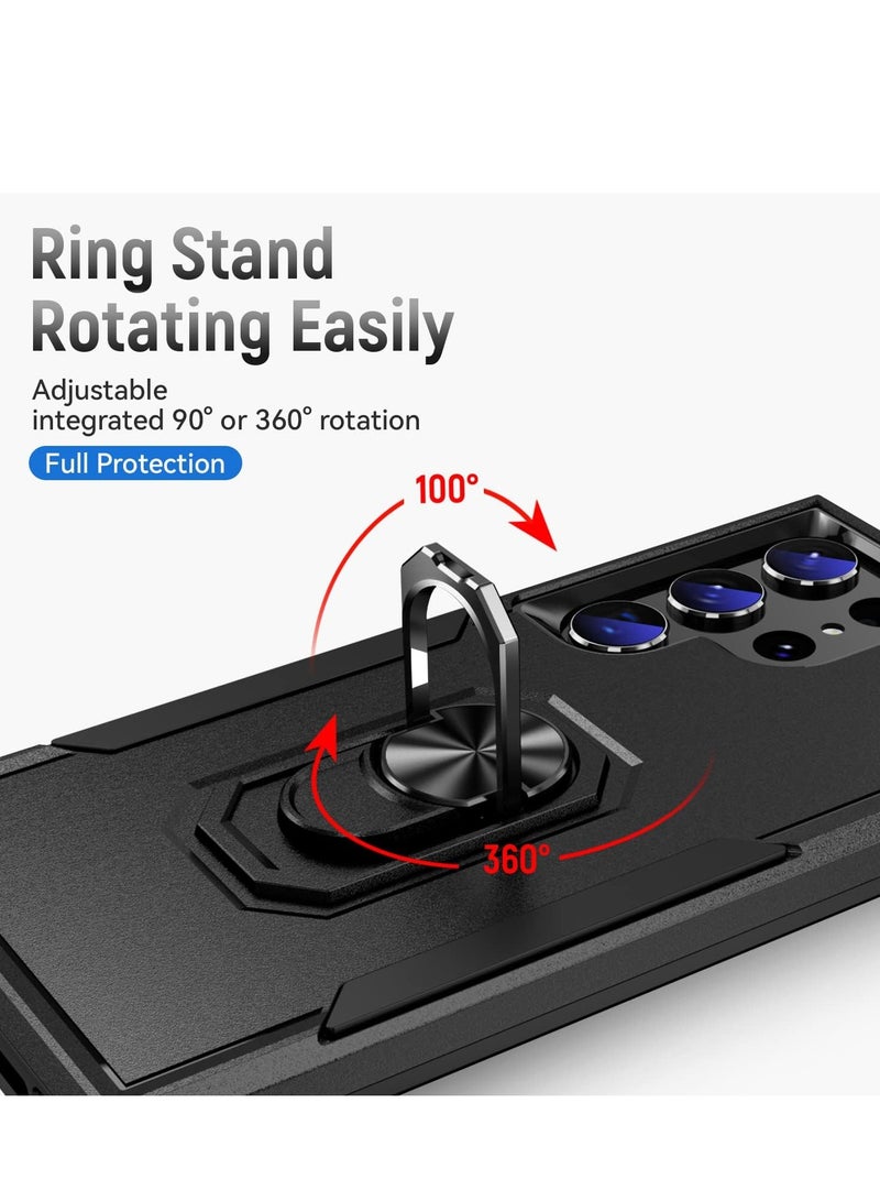 Mmmon Samsung Galaxy A14 5G Protective Case with Magnetic Kickstand Dual Layer Heavy Duty Protection Rugged Shockproof Phone Case for Samsung Galaxy A14 5G (Black) - Image 5