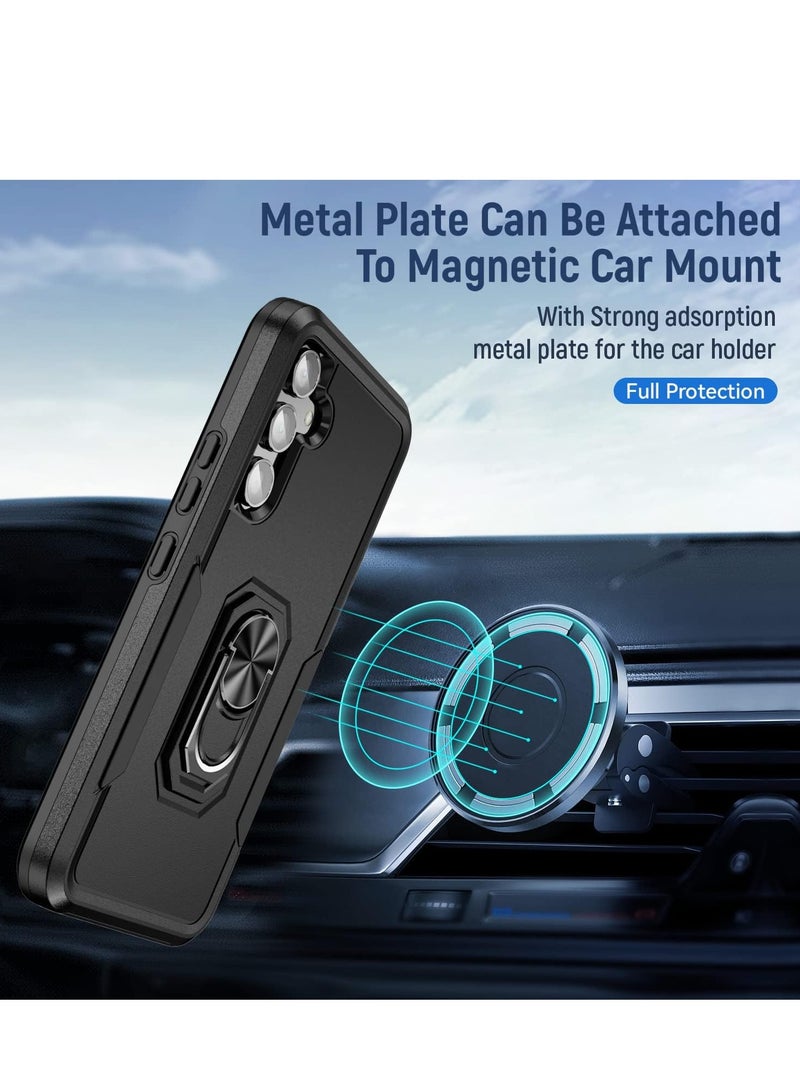 Mmmon Samsung Galaxy A14 5G Protective Case with Magnetic Kickstand Dual Layer Heavy Duty Protection Rugged Shockproof Phone Case for Samsung Galaxy A14 5G (Black) - Image 3