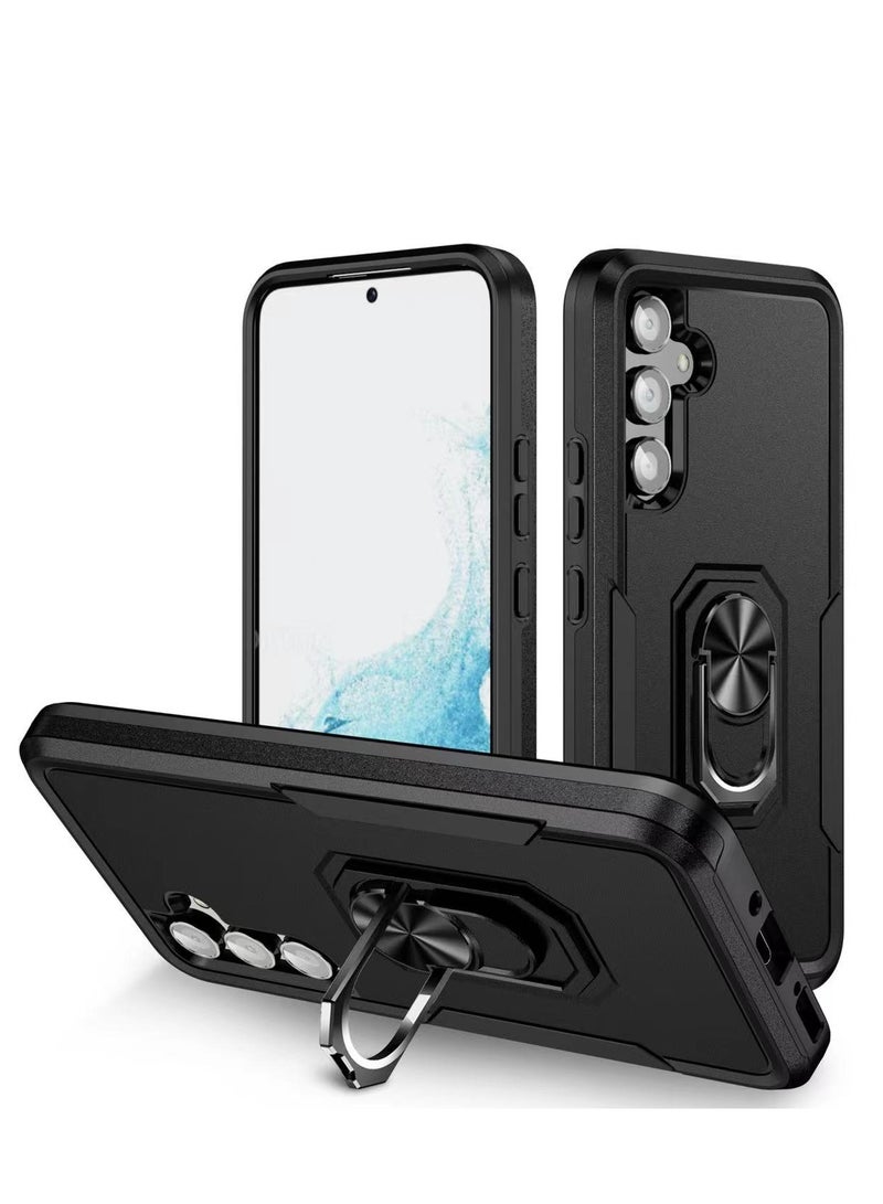 Mmmon Samsung Galaxy A14 5G Protective Case with Magnetic Kickstand Dual Layer Heavy Duty Protection Rugged Shockproof Phone Case for Samsung Galaxy A14 5G (Black) - Image 1