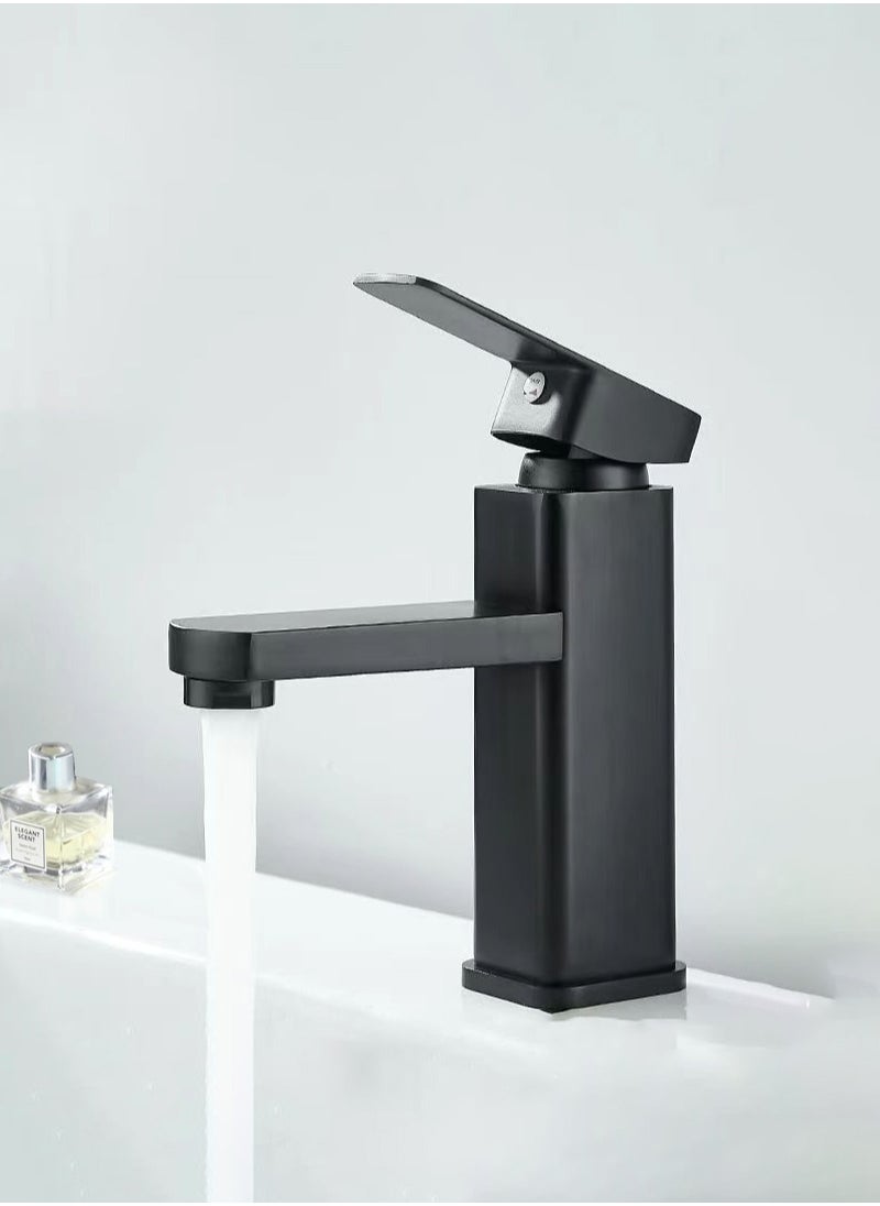 JSDUN Stainless Steel Faucet Suitable for Kitchen, Bathroom, Hot and Cold Water Wash Basin, Household Single Hole Basin, Black  - Image 1
