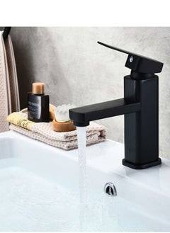 JSDUN Stainless Steel Faucet Suitable for Kitchen, Bathroom, Hot and Cold Water Wash Basin, Household Single Hole Basin, Black  - Image 3