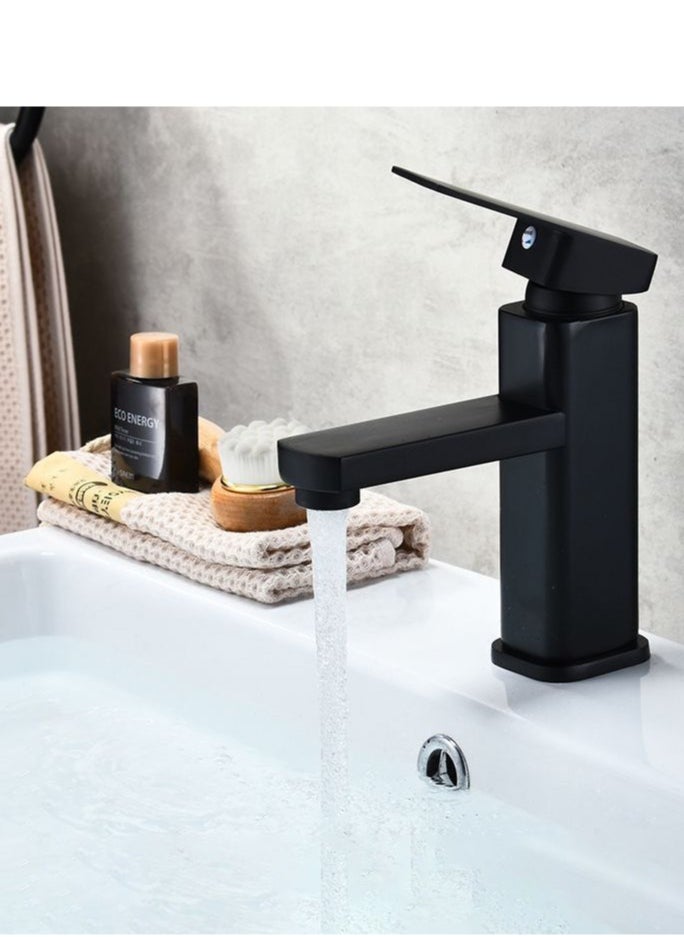 JSDUN Stainless Steel Faucet Suitable for Kitchen, Bathroom, Hot and Cold Water Wash Basin, Household Single Hole Basin, Black  - Image 3