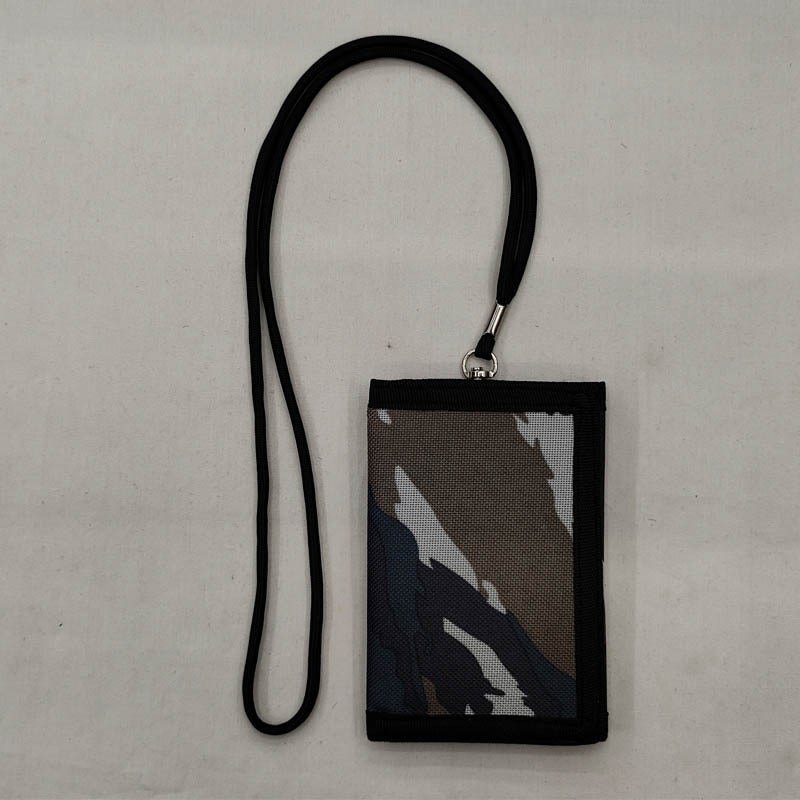Camouflage Student Wallet Neck Strap Mens Zip Pouch large camouflage gray