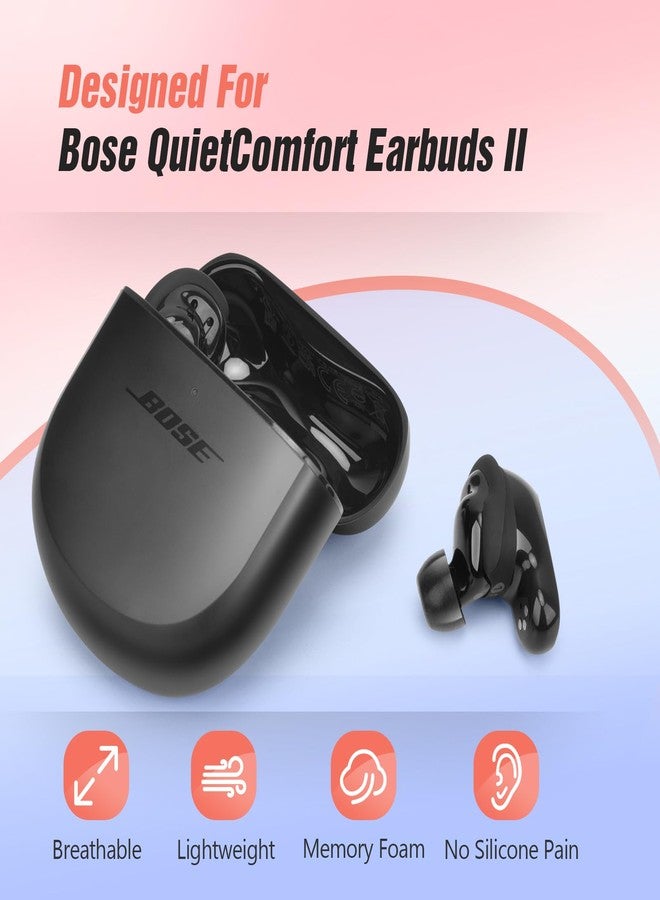 Abazar نصائح ذاكرة فوم ABAZAR لسماعات Bose QuietComfort II وسماعات Ultra - مضادة للانزلاق، بديل خالي من الألم، تقليل الضوضاء، تناسب في علبة الشحن، 3 أزواج (ص/م/ل) - Image 2