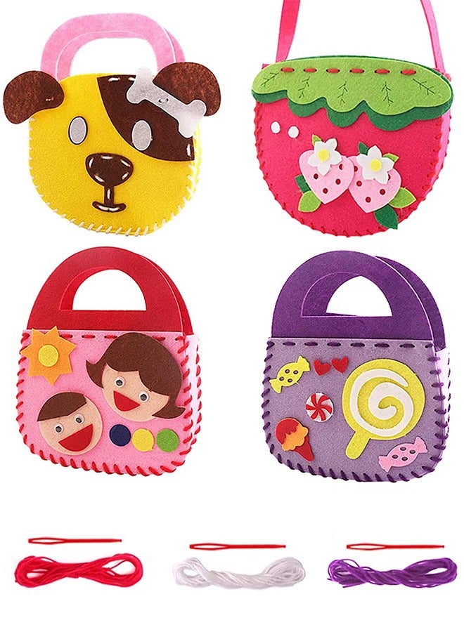 4 Pcs Preschool Educational Kids Sewing Arts Craft Kits, Beginners Educational Art Toy DIY Hand Play Set, Toys Toddler Sewing Sets for Kids Ages 2 3 4 5 6 Years Old, Kids Party Gifts Activities - Image 1