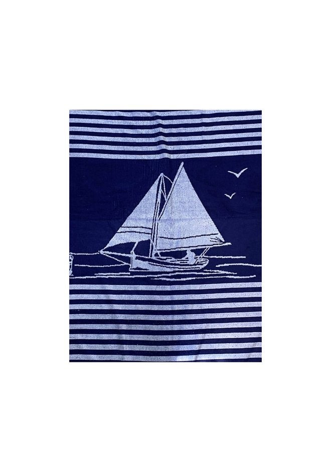 توالا بشكير بحر توالا , قطن 100%, تصميم القارب ,ناعم على الجسم , ,مقاس 86*160 - Image 3