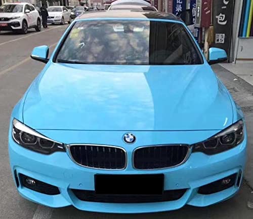 COSMOS STAR™ Vinyl Wrap Sheet for Car & Bike Self Adhesive Wrap Sticker and Decal Roll Film for Auto Vehicle Motorcycle (2 Feet by 4 Feet, Sky Blue Glossy Wrap) - Image 2
