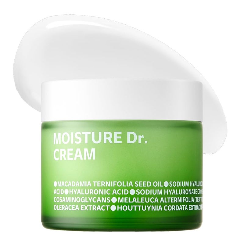 ISOI Moisture Dr. Soothing Cream, Deep Hydration with Hyaluronic Acid, Lightweight Face Moisturizer Korean for Oily Skin & Sensitive Types, Korean Moisturizer Face Cream (2.37 fl. oz, 70ml) - Image 1