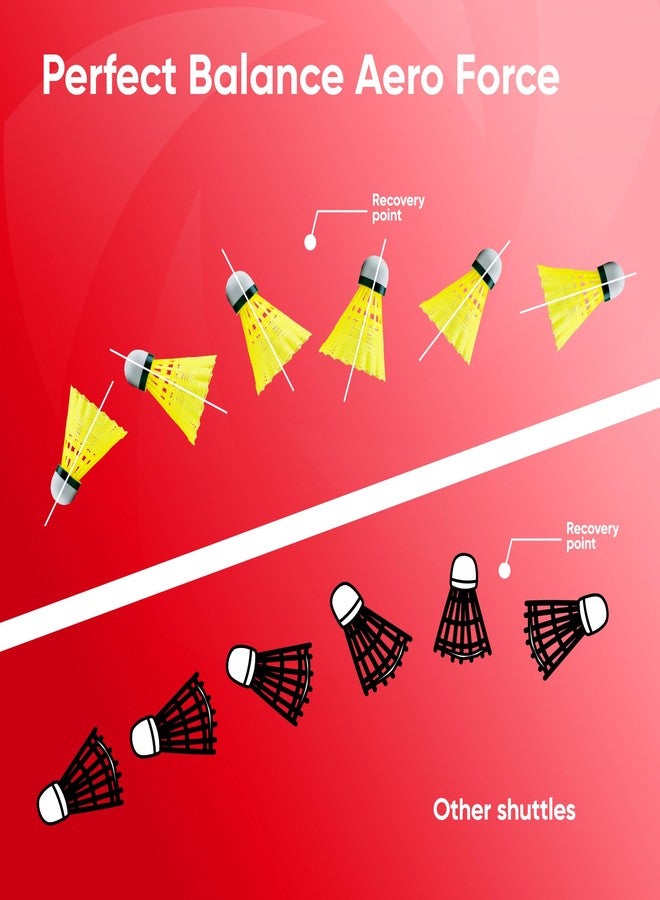 Solpro Aero Force Nylon Badminton Shuttlecock | Pack of 6 | Durable Slow Speed Shuttle for Training, Practice & Recreational Games, Stable Flight & Long-Lasting Performance - Image 5