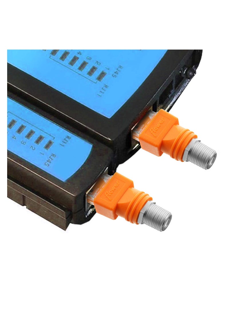 KASTWAVE - محول RF إلى RJ45 محول F أنثى إلى RJ45 ذكر موصل محول برميل محوري موصلات مستقيمة محورية (4 قطع) - Image 1