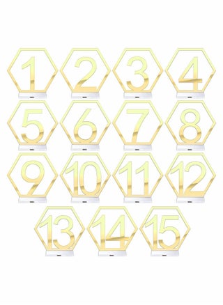 15 Pieces Table Numbers 1-15 Wedding Acrylic Table Numbers Hexagon Hollow Out Table Number - pzsku/ZDA5A13F41B937ABACB20Z/45/_/1664262078/e3780c6e-f2cb-4e58-a79b-f615460e4e00