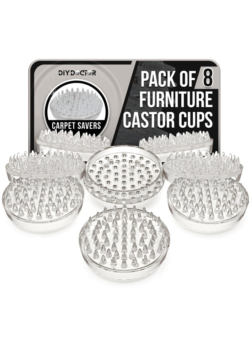 DIY Doctor DIY Doctor Furniture Caster Cups 8 Pack  53 Spike Design Heavy Duty Carpet Protectors for Furniture Legs  Perfect for Home  Office Use 