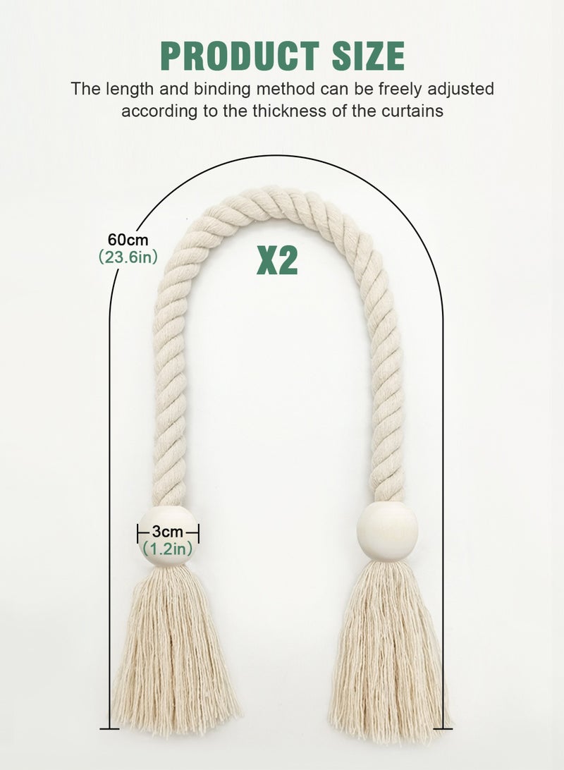 هومار كيت حزم رباط الستائر المغناطيسية 2PCS حزم رباط الستائر حزم رباط الستائر بمغنطيس قوي، حواجز ستائر حديثة بسيطة النمط لدراجات نافذة مكتب المنزل الرقيقة أو السميكة (باللون البيج) - Image 4