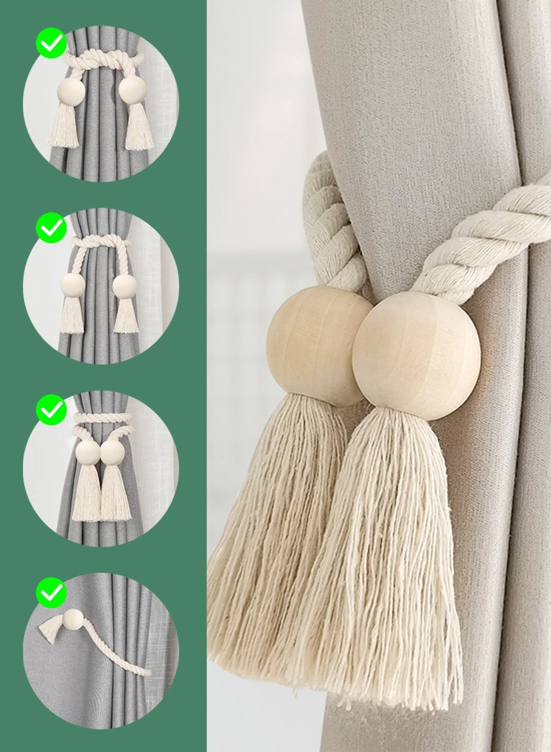 هومار كيت حزم رباط الستائر المغناطيسية 2PCS حزم رباط الستائر حزم رباط الستائر بمغنطيس قوي، حواجز ستائر حديثة بسيطة النمط لدراجات نافذة مكتب المنزل الرقيقة أو السميكة (باللون البيج) - Image 5