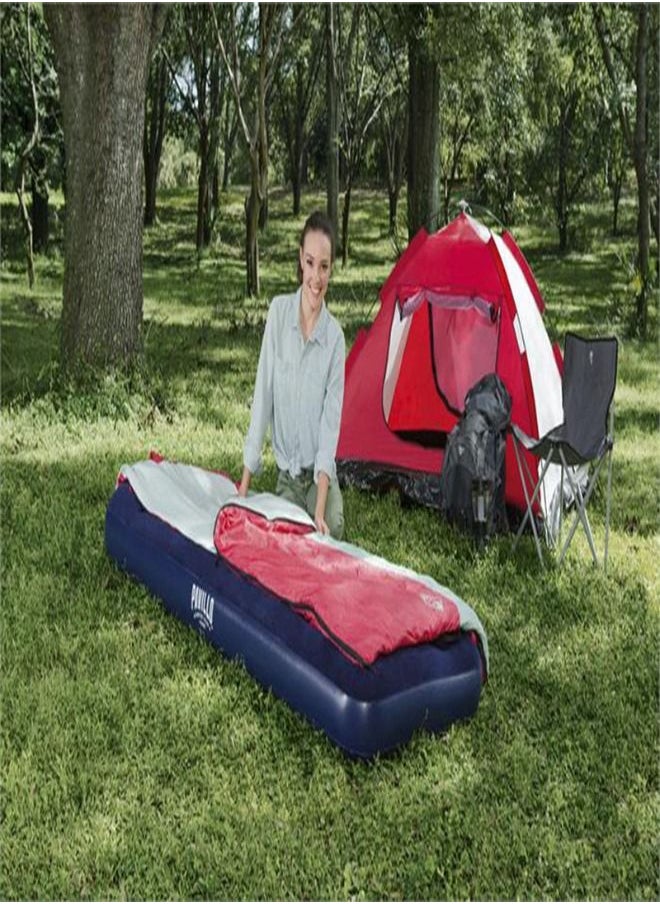 Bestway Easy Inflate Flocked Air Bed/Single Built in foot Pump 185X76X22Cm -26-67223