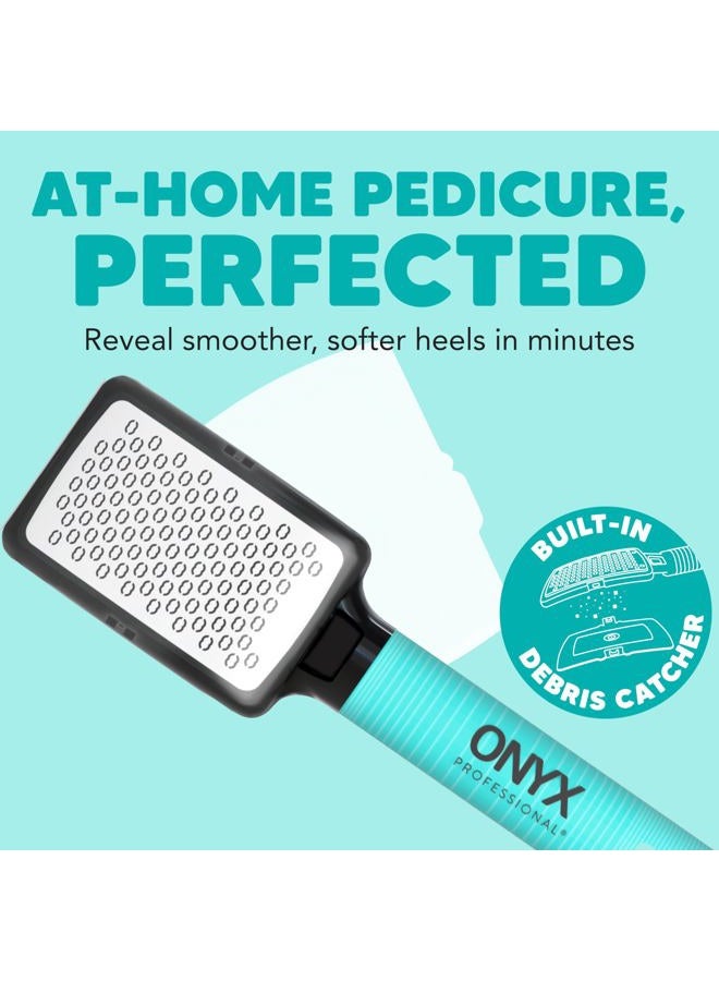 Onyx Professional Foot Rasp, No Mess Callus Remover for Feet, Includes Debris Catcher - Stainless Steel Foot Scrubber Dead Skin Remover, Lightweight Callus Shaver for Feet, Foot File, Pedicure - Image 3