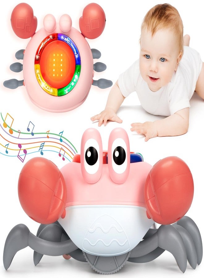 LACCHOUFEE Musical Crawling Crab Baby Toy - Tummy Time Toys for 6-12 Months Boy Girl, Light-up Walking Dancing Moving Crab Toys for 1 Year Old Baby Educational Learning, Crawly Crab Gift for 12-18 Months Infant - Image 1