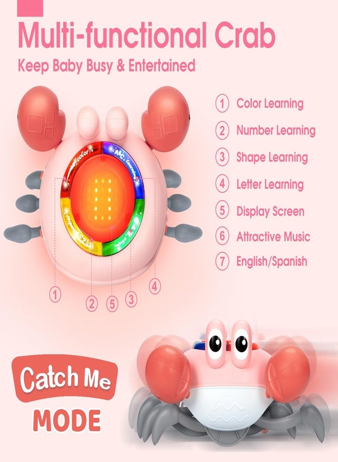 LACCHOUFEE Musical Crawling Crab Baby Toy - Tummy Time Toys for 6-12 Months Boy Girl, Light-up Walking Dancing Moving Crab Toys for 1 Year Old Baby Educational Learning, Crawly Crab Gift for 12-18 Months Infant - Image 2
