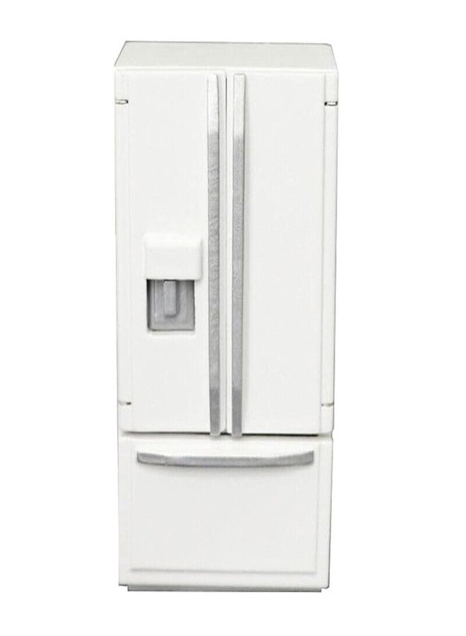 EatingBiting 1:12 Scale 1/12 Mini Furniture minihouse Kitchen White Refrigerator Fridge with 2 Doors Furniture Accessories Wooden Refrigerator Fridge Freezer - Image 1