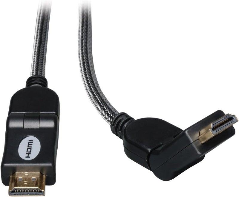 كابل HDMI عالي السرعة من Tripp Lite مزود بموصلات دوارة، دقة 4K x 2K فائقة، فيديو رقمي مع صوت (ذكر/ذكر)، طول 6 أقدام (P568-006-SW)