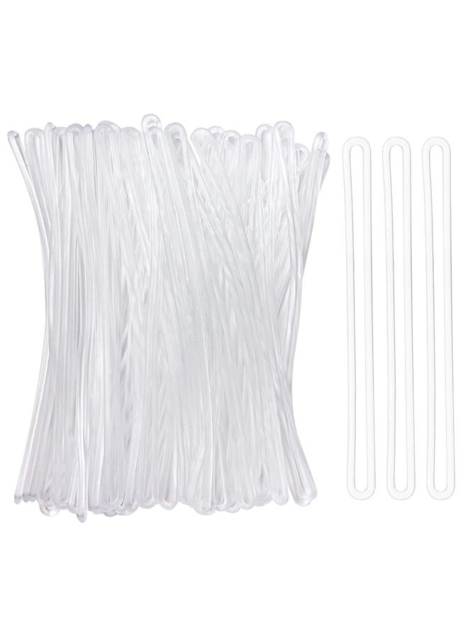 SBYURE 100 Pack Clear Plastic Luggage Loop Straps,Worm Loops for Luggage Tags,Plastic Name Tag Loop for Identification Cards ID,6 inch - Image 1