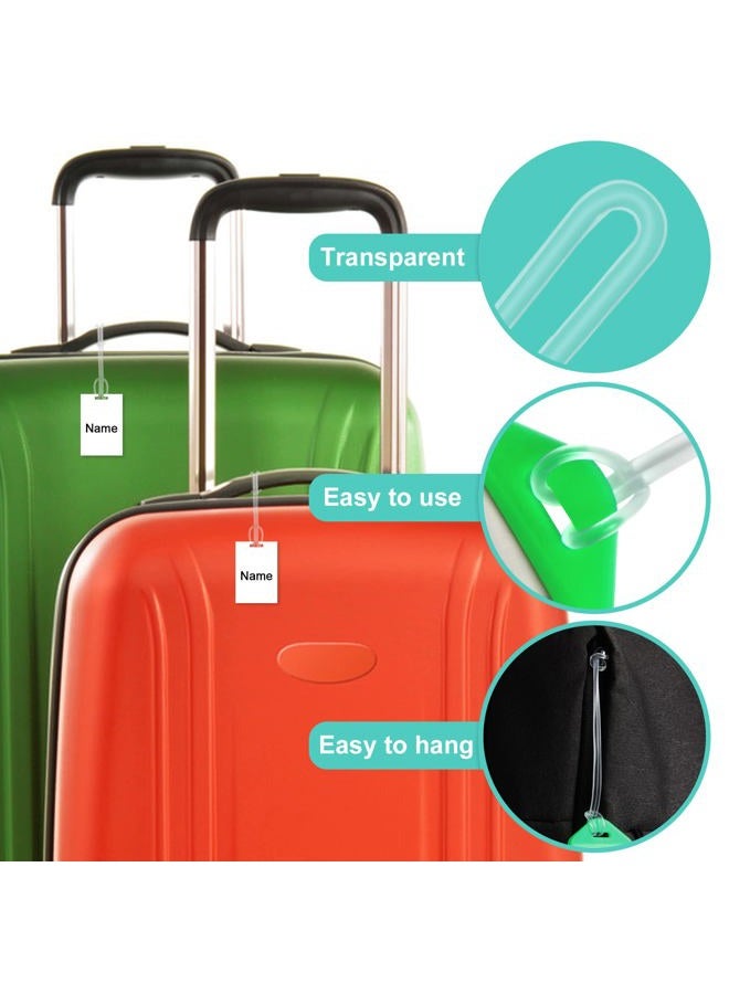 SBYURE 100 Pack Clear Plastic Luggage Loop Straps,Worm Loops for Luggage Tags,Plastic Name Tag Loop for Identification Cards ID,6 inch - Image 4