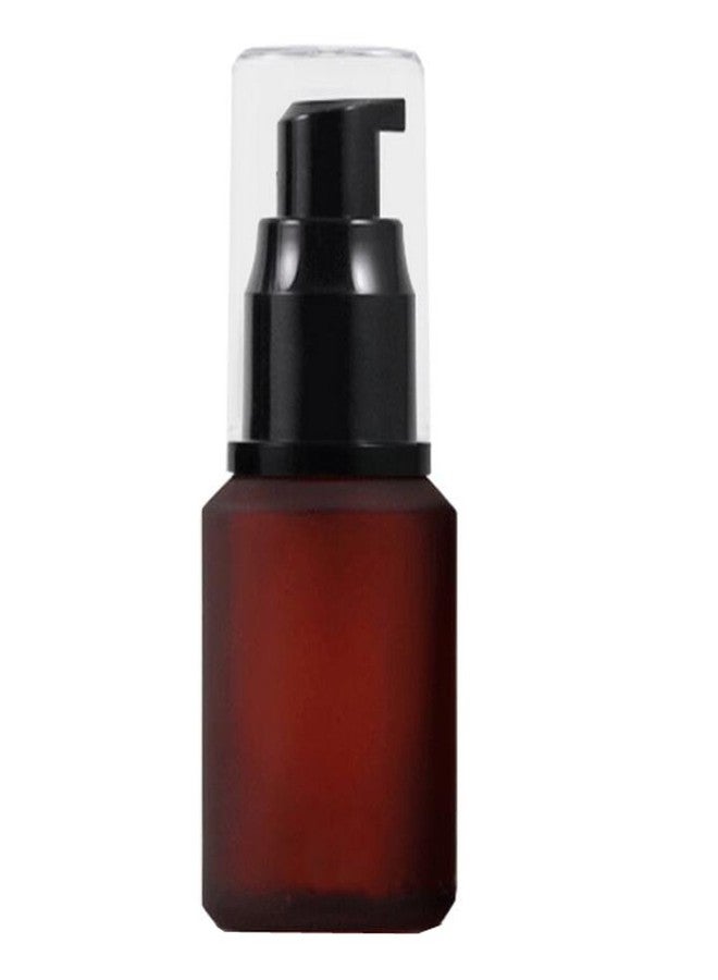 ASTRQLE 1PCS 60ML Glass Empty Upscale Refillable Cosmetic Cream Lotion Pump Bottle Container With Cap For Treatment Beauty Gels Liquid Serums (Brown) - Image 1