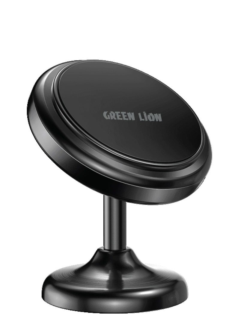 GREEN LION Mini Car Phone Mount / Strong Magnets / Strong 3M Glue / 360° Rotation / Secure & Stable Phone Holder - Black - Image 1