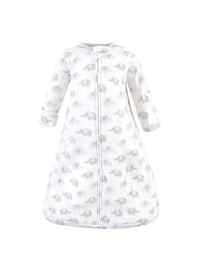 Hudson Baby Unisex Baby Cotton Wearable Sleeping Bag, Sack, Blanket, Lilac Elephants Long Sleeve, 12-18 Months - Image 3