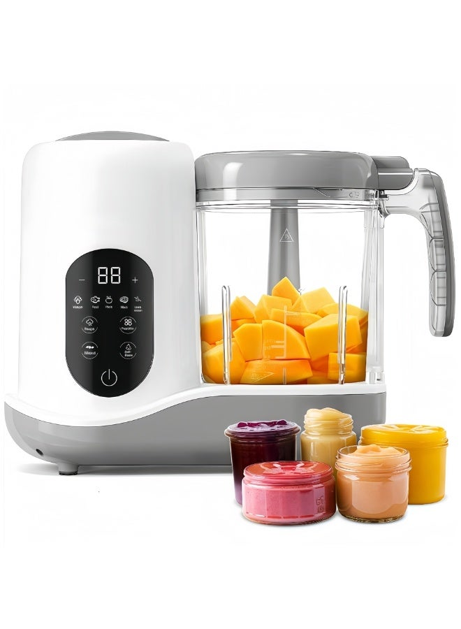 بوبو ماكينة تحضير طعام الاطفال 5 في 1 مطحنة بخار متعددة الوظائف مع وعاء بخار طهي وطحن تلقائي الة طحن وتسخين طعام الاطفال - Image 1