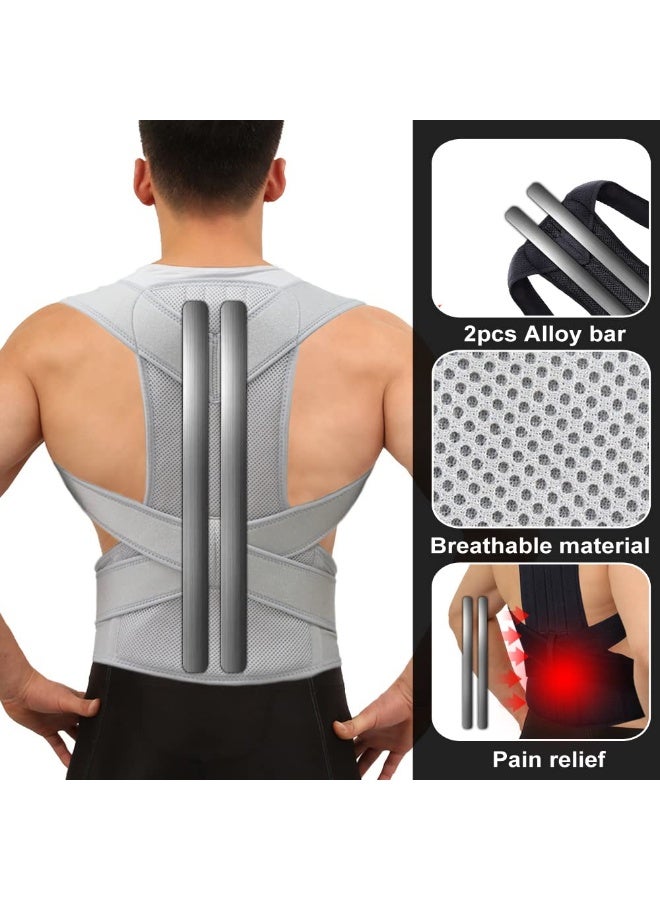 FDTY Back Brace Posture Corrector Adjustable for Women & Men Improves Back Lumbar Support Belts for Upper Back Pain Relief - Image 2