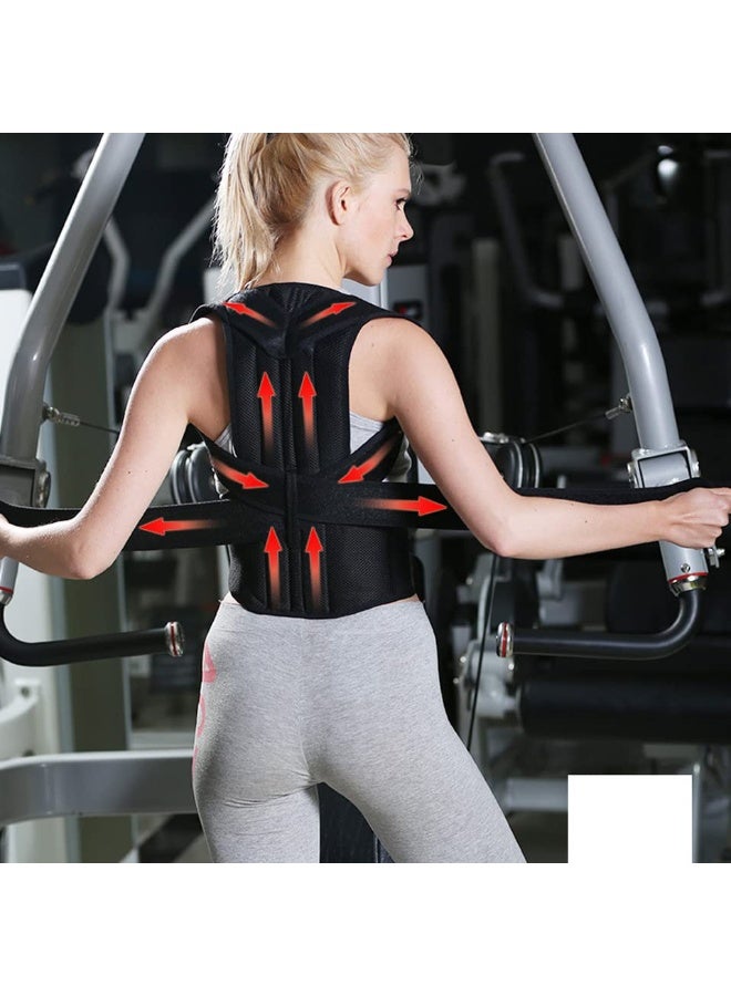 FDTY Back Brace Posture Corrector Adjustable for Women & Men Improves Back Lumbar Support Belts for Upper Back Pain Relief - Image 4