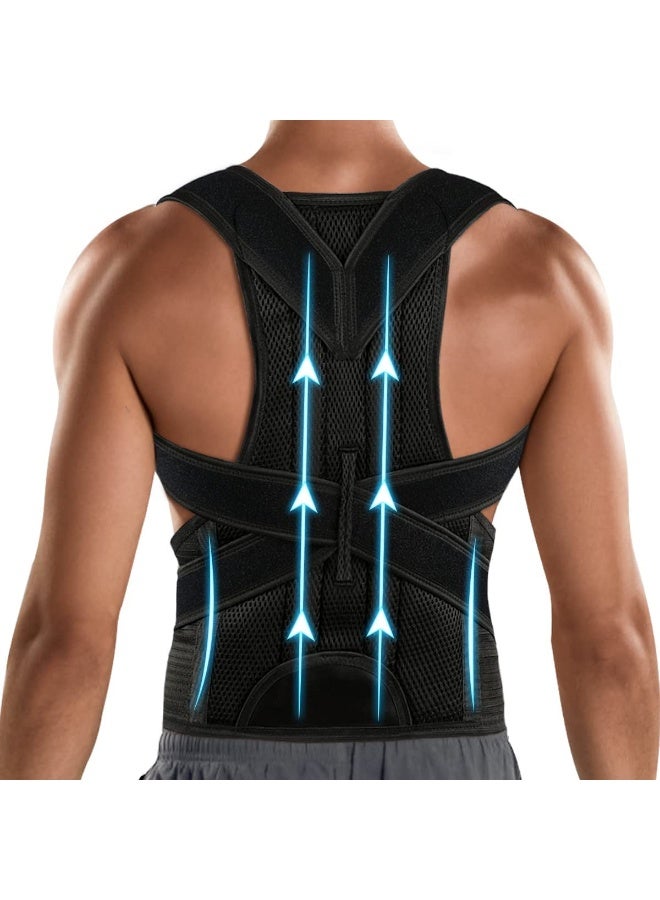 Back Brace Posture Corrector Adjustable for Women & Men Improves Back Lumbar Support Belts for Upper Back Pain Relief
