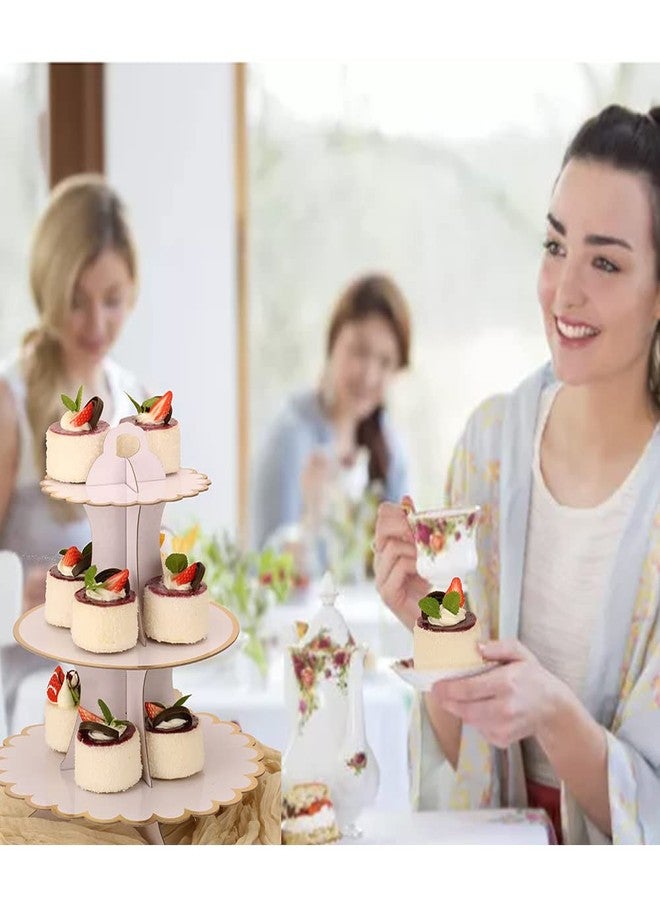 MRPAPA White Tiered Cupcake Stand 2 Pack, 3 Tier Serving Tray for Party Decor, Cup Cake Tower Holder for 24 Cupcakes, Dessert Holder for for Birthday Graduation Baby Shower Tea Party (White) - Image 4